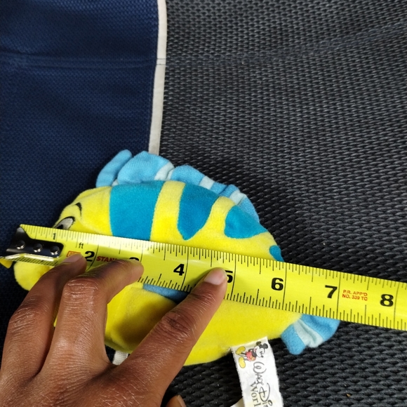 The Little Mermaid Flounder 7" Beanbag Plush, Disney, Yellow Fish Beanie - Picture 10 of 12